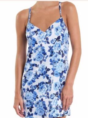 Hanky Panky NWT Satin Sleep Chemise Deja Blue Size Small